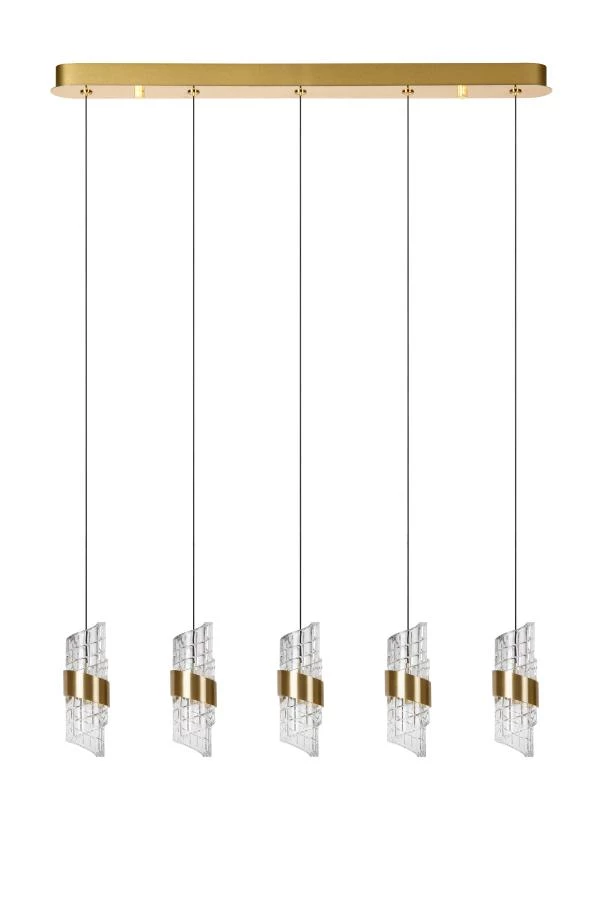 Lucide KLIGANDE - Pendelleuchten - LED Dim. - 5x7,8W 2700K - Mattes Gold / Messing - ausgeschaltet